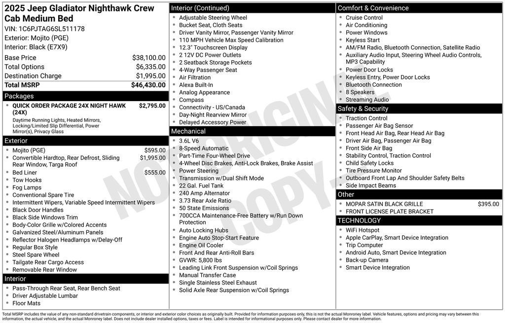 2025 Jeep Gladiator Nighthawk