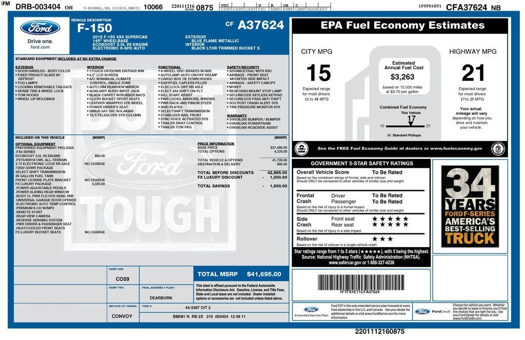 2012 Ford F-150 XL