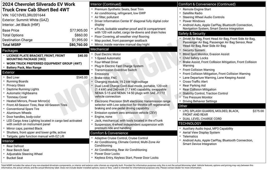 2024 Chevrolet Silverado EV Work Truck