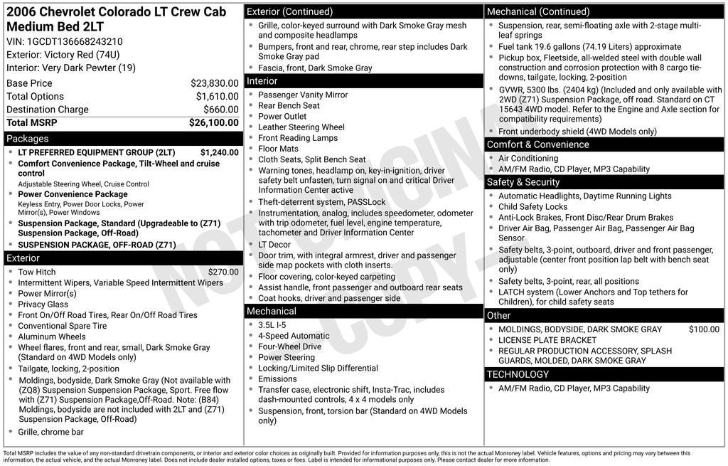 2006 Chevrolet Colorado LT w/2LT