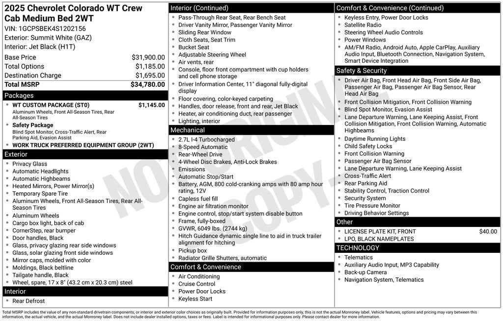 2025 Chevrolet Colorado WT/LT