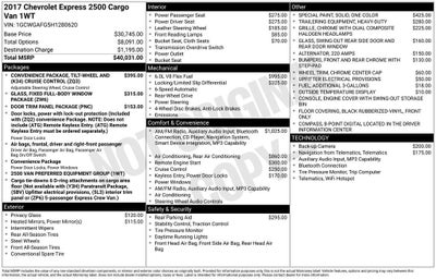 2017 Chevrolet Express Cargo 2500 Base