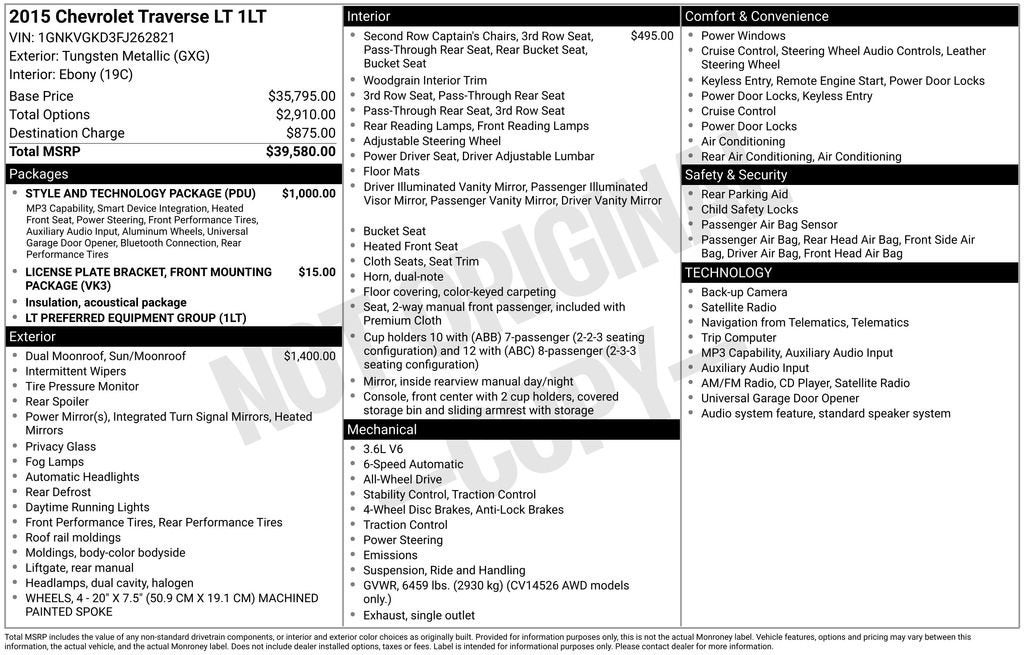 2015 Chevrolet Traverse LT