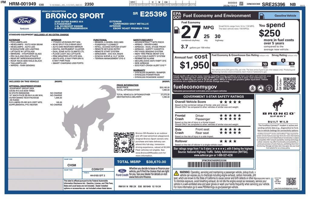 2025 Ford Bronco Sport Outer Banks
