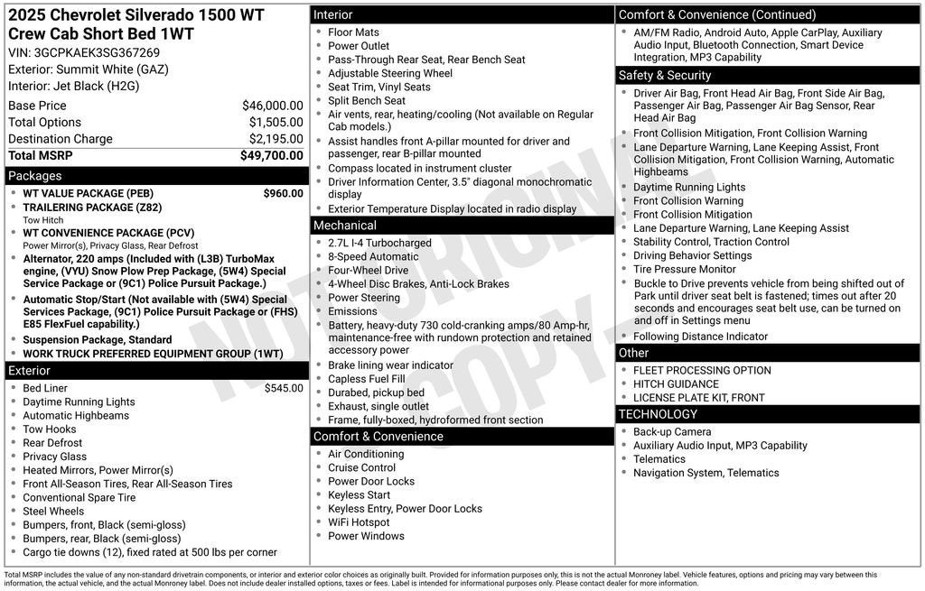 2025 Chevrolet Silverado 1500 WT