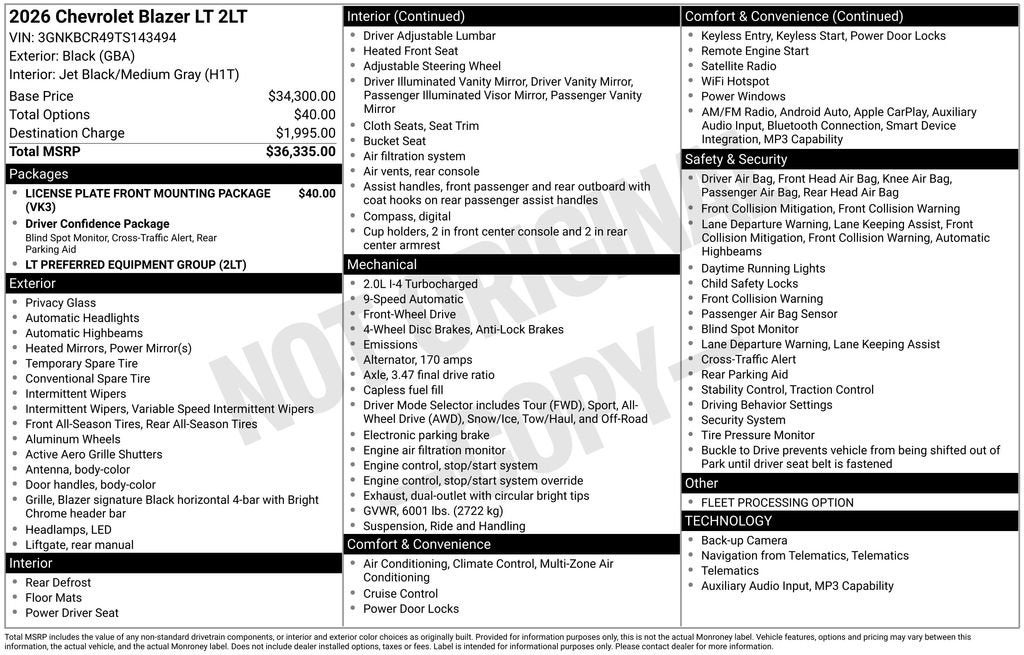 2026 Chevrolet Blazer 2LT