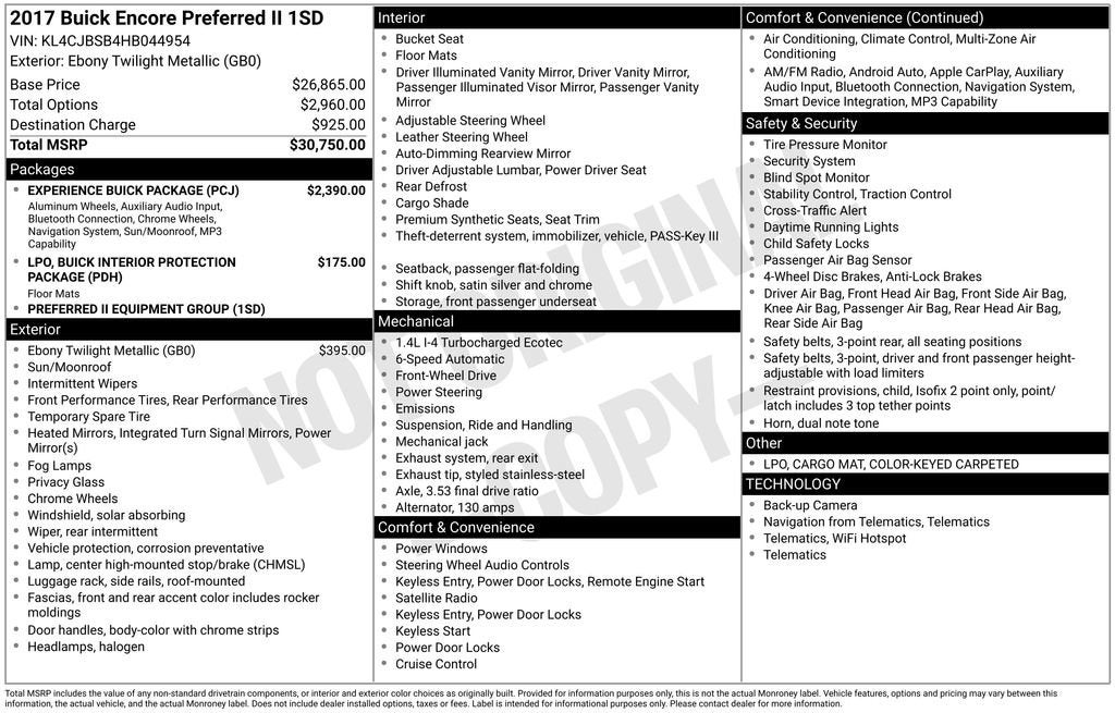 2017 Buick Encore Preferred II